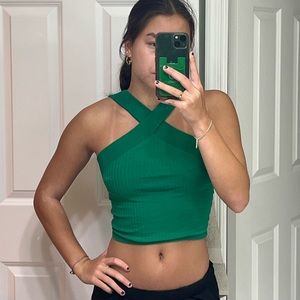Zara green cropped top